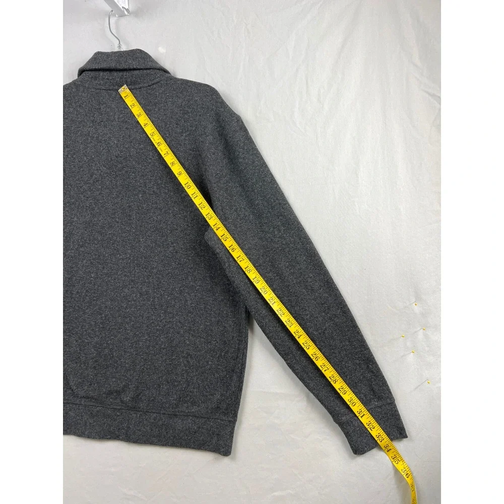 Banana Republic Sweater Mens Large Gray Ultra-Soft Waffle Shawl Collar Pullover